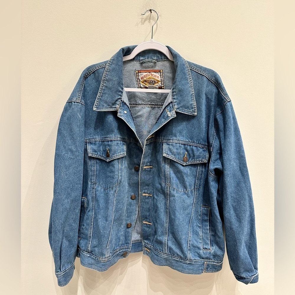 SIERRA PACIFIC vintage women’s denim jacket bomber jacket style size XL oversize